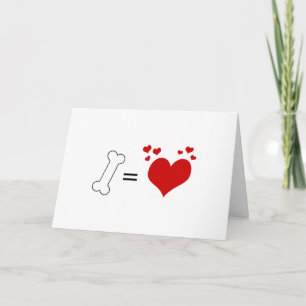 Cartão De Festividades Dogs Love Bones - Valentines Day or Thank You