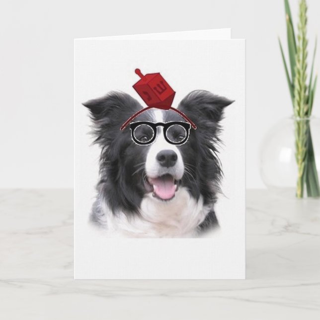 Cartão De Festividades Dogs~Original Ditzy que cumprimenta o Collie de (Frente)