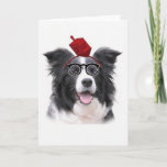Cartão De Festividades Dogs~Original Ditzy que cumprimenta o Collie de<br><div class="desc">Dogs~Original Ditzy Card~Border de cumprimento Collie~Hanukkah</div>