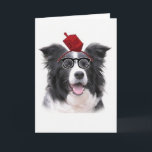 Cartão De Festividades Dogs~Original Ditzy que cumprimenta o Collie de<br><div class="desc">Dogs~Original Ditzy Card~Border de cumprimento Collie~Hanukkah</div>