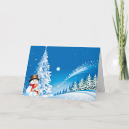 Cartão De Festividades Dois bonecos de neve felizes