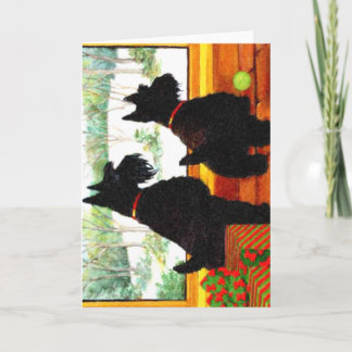 Cartão De Festividades Dois cães de Scotty no Natal