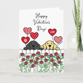 Cartão De Festividades Dois Labradores assistindo Namorados de Rosas de d