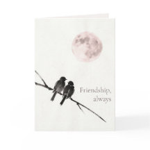 Dois Pássaros Sumi-E | Amizade, Sempre | Galentine