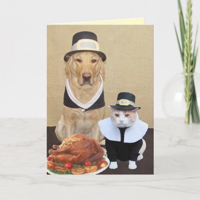 Cartão De Festividades Dois peregrinos abençoados (Frente)