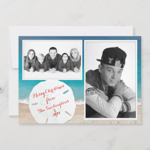 Cartão De Festividades Dólar de Areia Fotográfica da Família Costeira de 