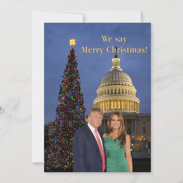 Cartão De Festividades Donald e Melania: Nós dizemos Feliz Natal! (Frente)