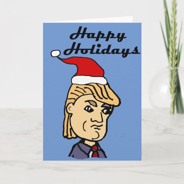 Cartão De Festividades Donald Trump engraçado em desenhos animados do (Frente)