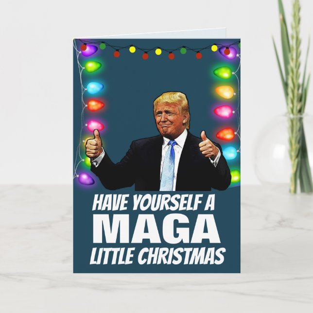 Cartão De Festividades DONALD TRUMP MAGA Natal e Ano Novo (Frente)