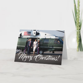 Cartão De Festividades Donald Trump & Melania Personalizado Militar de Na