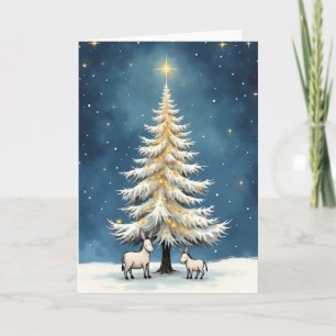 Cartão De Festividades Donkeys e Árvore de Natal