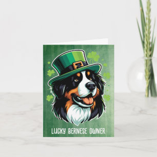 Cartão De Festividades Dono Sortudo de Cachorro Bernês Feliz Dia de São P