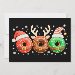 Cartão De Festividades Donuts de Natal Papai Noel Rena Xmas Donut