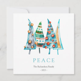 Cartão De Festividades Doodle Peace Doodle Pine Christmas Tree Gifts