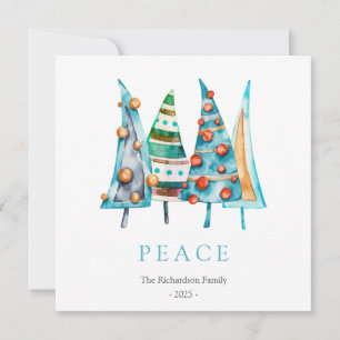 Cartão De Festividades Doodle Peace Doodle Pine Christmas Tree Gifts