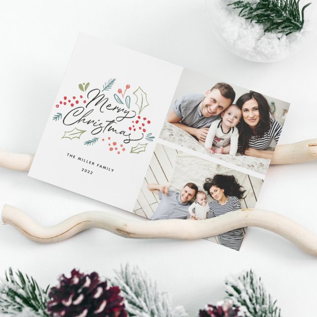 Cartão De Festividades Doodles Coloridos Feliz Natal 2 Foto (Criador carregado)