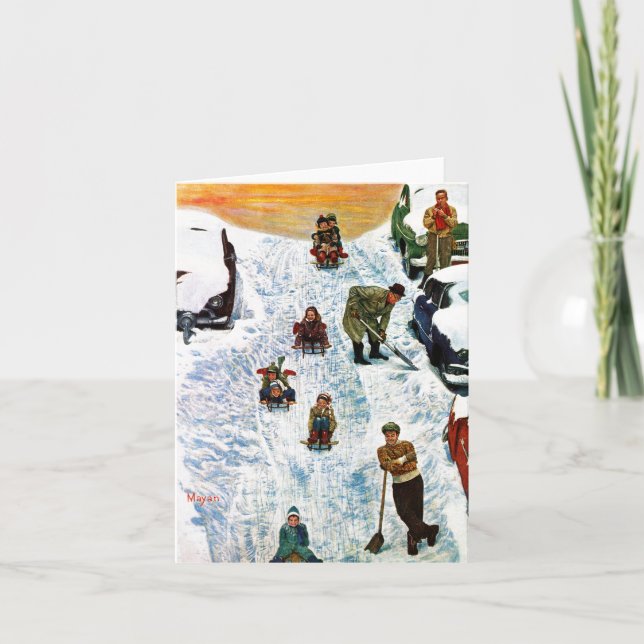 Cartão De Festividades Dormir e Escavar (Frente)