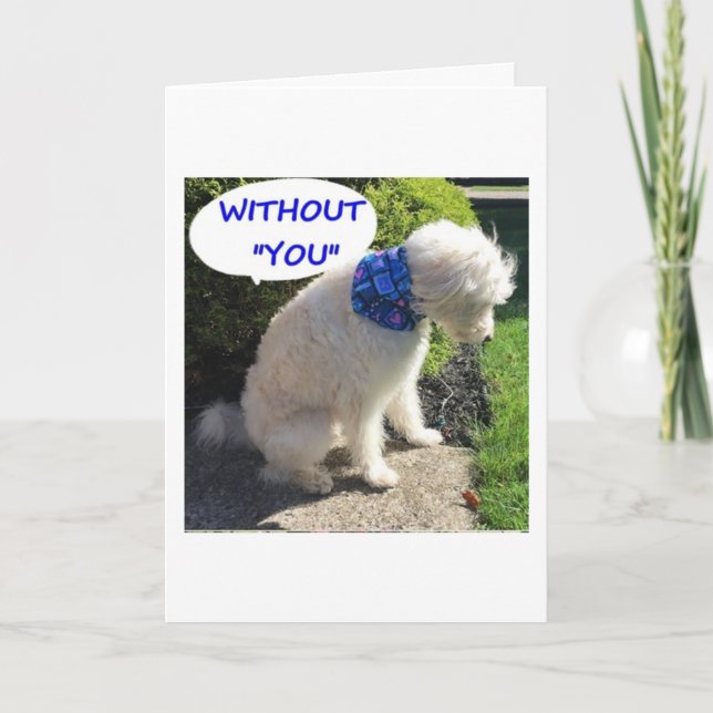 CARTÃO DE FESTIVIDADES DOUBLE DOODLE "SEM VOCÊ EU SOU AZUL!" (Frente)