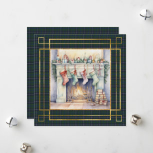 Cartão De Festividades Douglas Moderno Tartan Natal