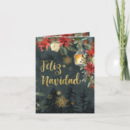 Cartão De Festividades Dourada Caligrafia Floresta Florestal Espanhol Nav