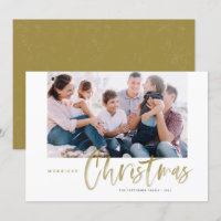 Dourada Caligrafia Foto de Natal Mérito