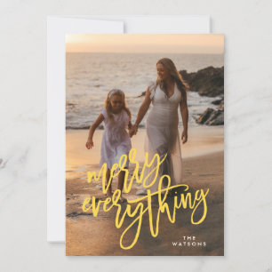 Cartão De Festividades Dourada Feliz Tudo Foto