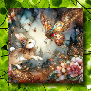 Cartão De Festividades Dourada Glitter Coluna de Vidro Coluna de Borbolet