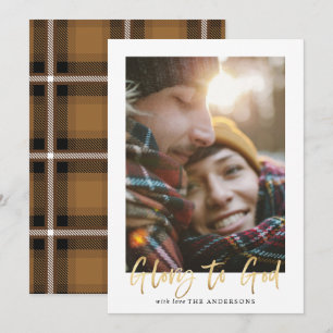 Cartão De Festividades Dourada glória de guião para uma foto tartã de 