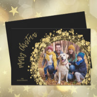 Douradas estrelas na foto de Natal de Preto Feliz