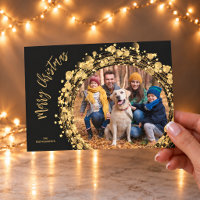 Douradas estrelas na foto de Natal de Preto Feliz