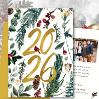 Dourado 2025 Pine Festiva de Natal Foto Vermelha B