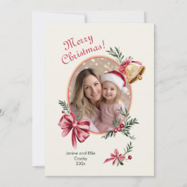 Cartão De Festividades Dourado Bells Arcos Rosa Foto Natal