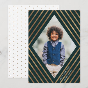 Cartão De Festividades Dourado Diamond Strips Foto do Quadro