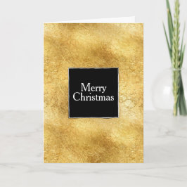 Cartão De Festividades Dourado Glam Negro Natal Branco