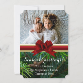 Cartão De Festividades Dourado Natal do Arco Vermelho Elegante