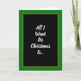 Cartão De Festividades Dourado Natal Romântico Verde