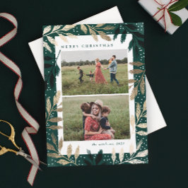 Cartão De Festividades Dourado Ramais 2 Foto Natal