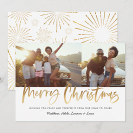 Cartão De Festividades Dourado roteiro Natal 2 foto moderno