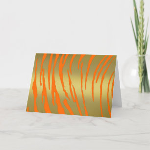 Cartão De Festividades Dourado Tigre Laranja