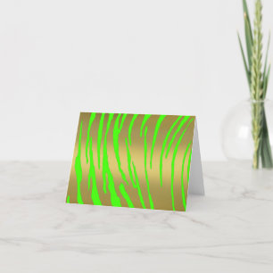 Cartão De Festividades Dourado Tigre Verde