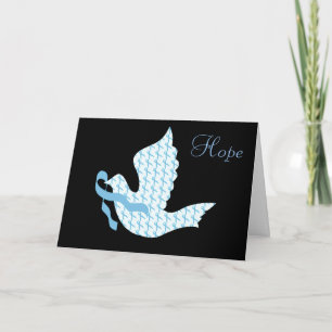 Cartão De Festividades Dove of Hope Light Blue Ribbon - Prostate Cancer