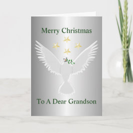 Cartão De Festividades Dove Of Peace Grandson Christmas