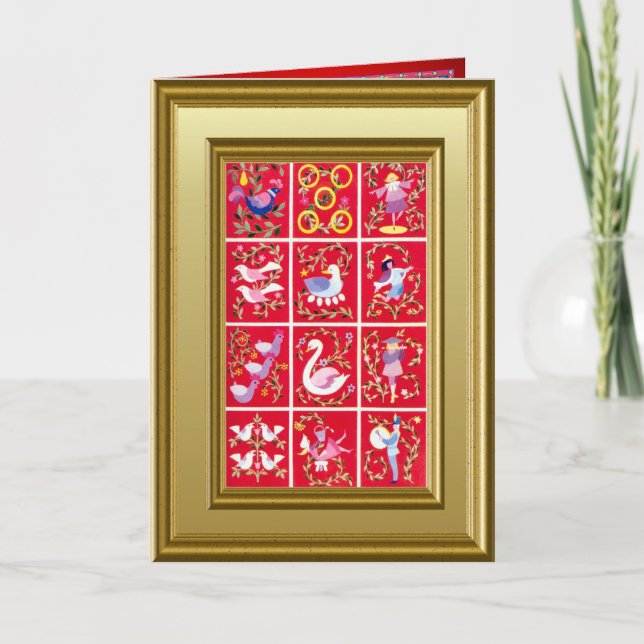 Cartão De Festividades Doze dias do Natal (Frente)