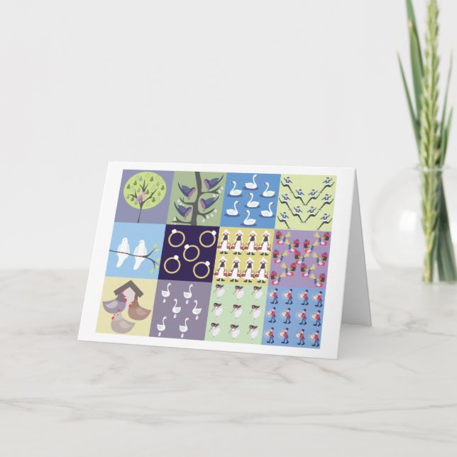 Cartão De Festividades Doze dias do Natal (Frente)