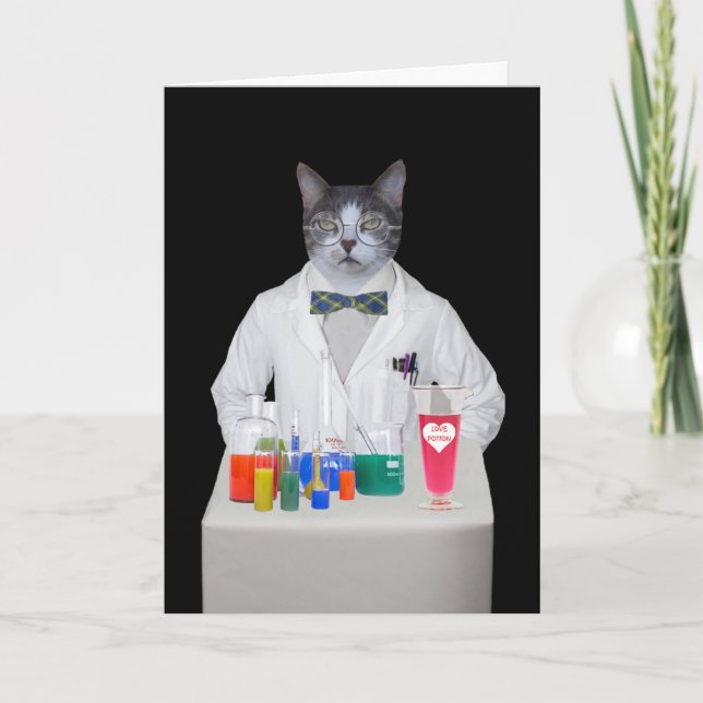 Cartão De Festividades DR de Gatinho/gato engraçado personalizável AMOR (Frente)