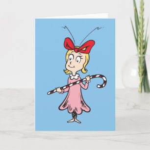 Cartão De Festividades Dr. Seuss Cindy-Lou Who - Holding Candy Cane