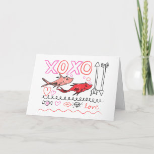 Cartão De Festividades Dr. Seuss Dia dos Namorados Design XOXO