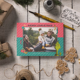 Cartão De Festividades Dr. Seuss | Feriado de fotos da família Vintage Gr