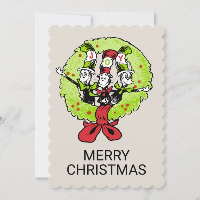 Cartão De Festividades Dr Seuss | Grinch | Alegria de Natal em Quem-ville (Frente)