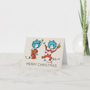 Cartão De Festividades Dr. Seuss Grinch Coisa Um Coisa Dois Dançando